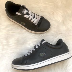 Lacoste Carnaby Evo black Leather casual Sneakers 6.5